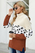 Turtleneck Splicing Chunky Knit Pullover Sweater